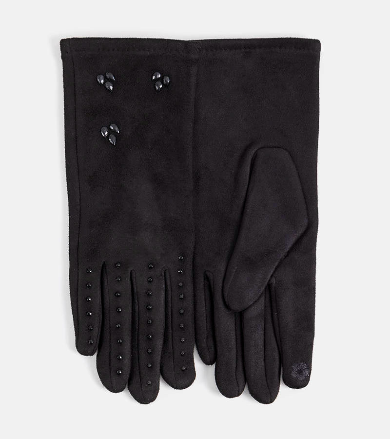1-Černé zateplené rukavice Roosev-1