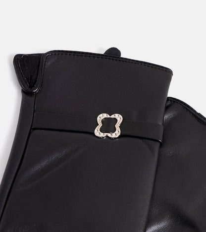 3-Černé zateplené rukavice s přezkou Clouti-3