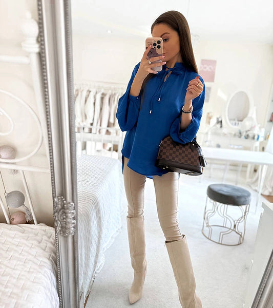 2-Modrá volná košile značky Jewelsi-2