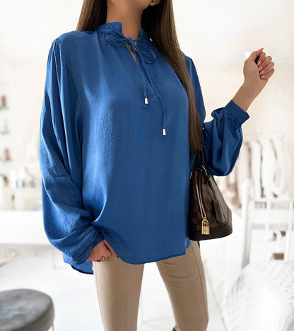 4-Modrá volná košile značky Jewelsi-4