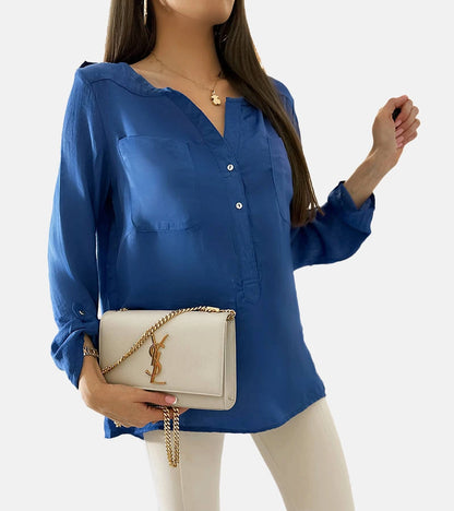 7-Modrá halenka volného střihu značky Clairs-7