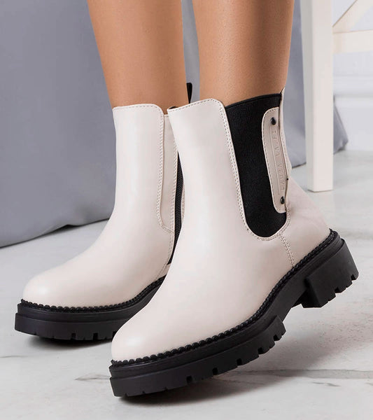 1-Krémové zateplené boty Caron-1