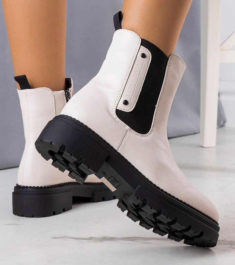 3-Krémové zateplené boty Caron-3