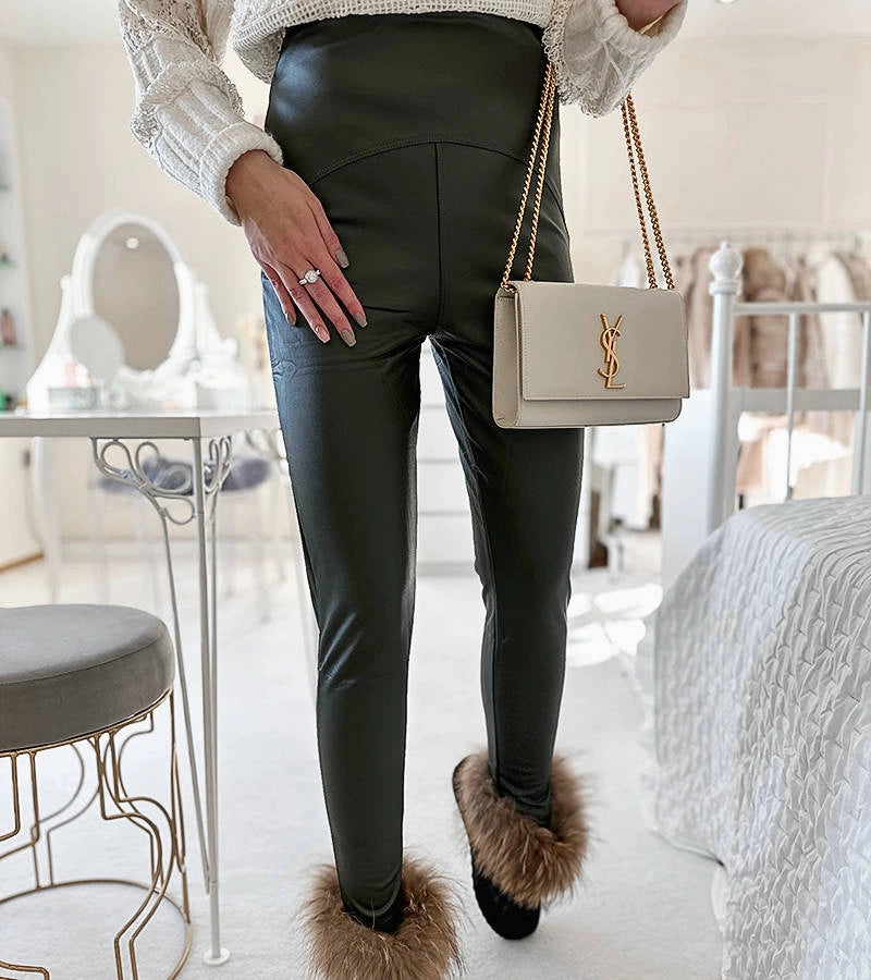 3-Voskované matné legíny Ronin green-3