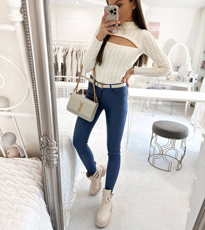 1-Námořnicky modré voskované kalhoty Vienna-1