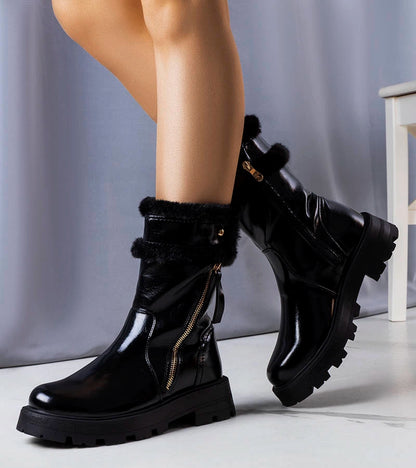 1-Černé zateplené boty Lensil-1