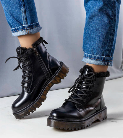 2-Černé zateplené trapery s kožešinou Martoli-2