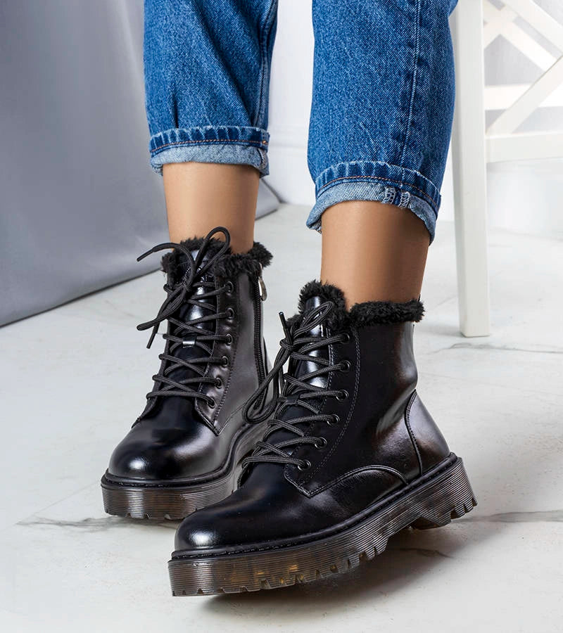 1-Černé zateplené trapery s kožešinou Martoli-1