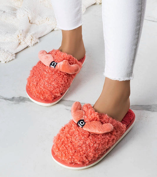 2-Tmavě růžové pantofle z umělé kožešiny Rosny-2