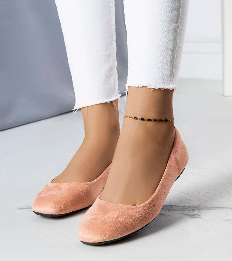1-Růžové baleríny Jules z eko semiše-1