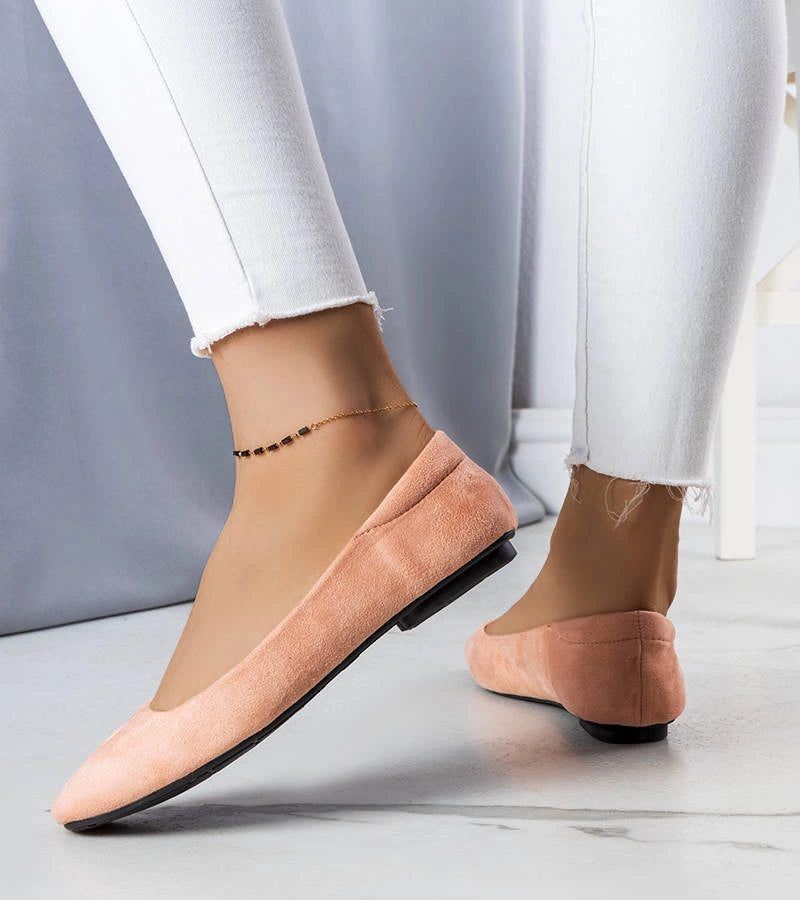 3-Růžové baleríny Jules z eko semiše-3