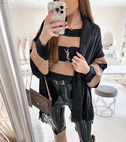 3-Béžový přehoz s třásněmi June-3