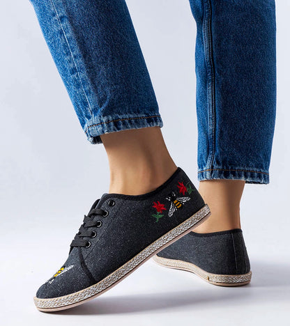 3-Černé třpytivé espadrilky Malia-3