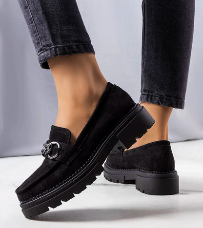 3-Černé mokasíny na traktorové podrážce Ermens-3