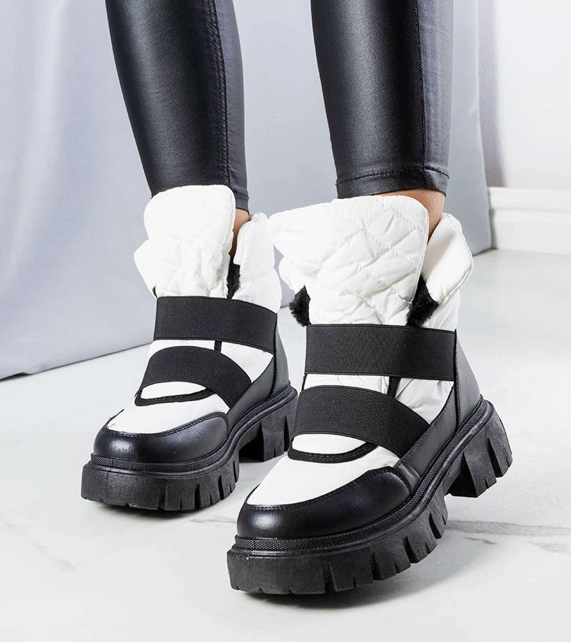 1-Bílé zateplené nazouvací sněhule Francisco-1