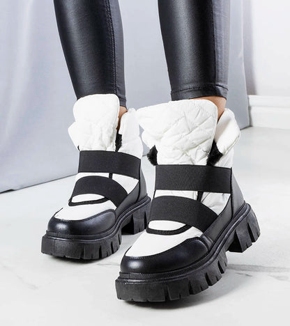 1-Bílé zateplené nazouvací sněhule Francisco-1