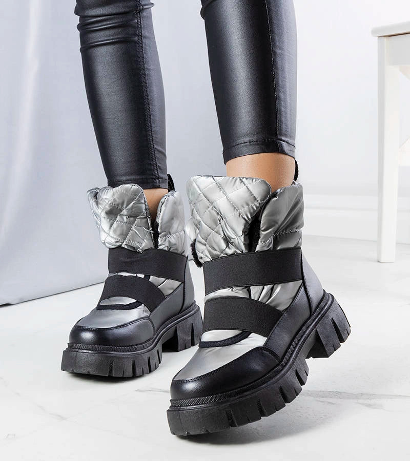 1-Šedé zateplené nazouvací sněhule Francisco-1