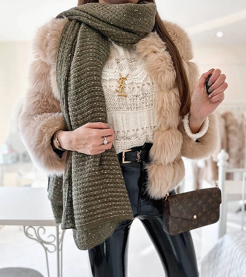 1-Šedý puntíkovaný šátek Khalil-1