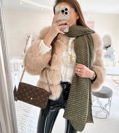 4-Šedý puntíkovaný šátek Khalil-4