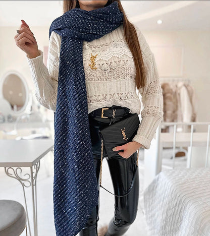 3-Šedý puntíkovaný šátek Khalil-3