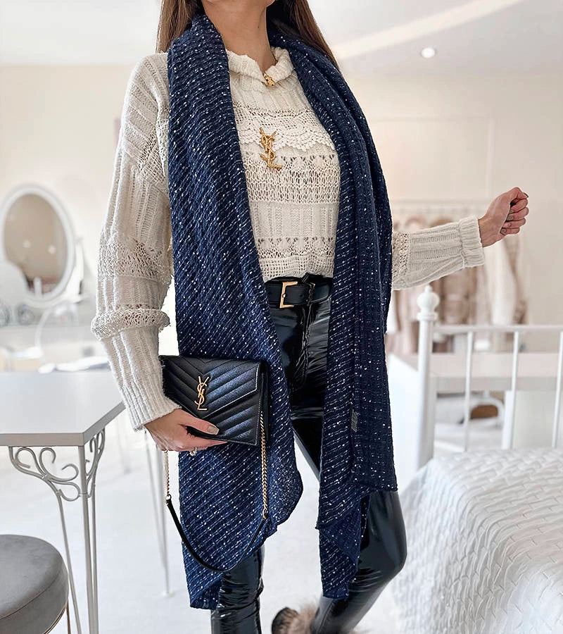 4-Šedý puntíkovaný šátek Khalil-4