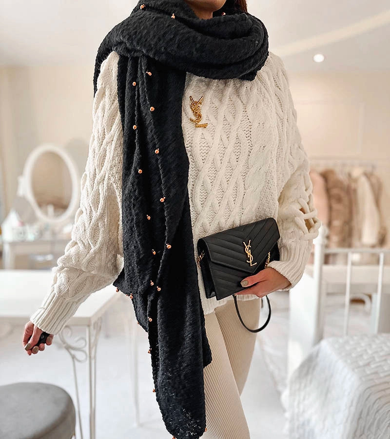 4-Černo modrá šála Aria-4