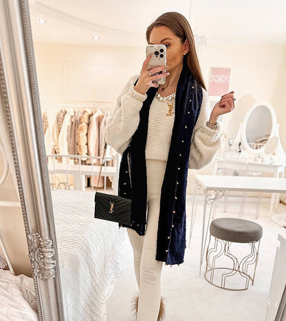 5-Černo modrá šála Aria-5