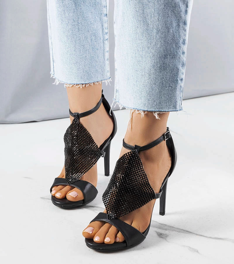 1-Černé elegantní sandály Caleb na jehlovém podpatku-1