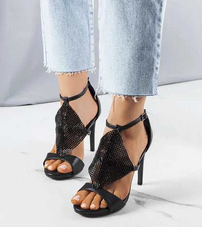 1-Černé elegantní sandály Caleb na jehlovém podpatku-1