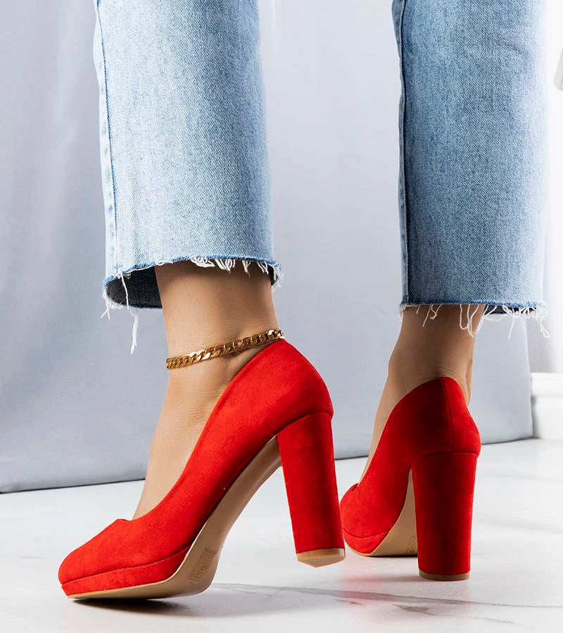 3-Červené lodičky Leonard na jehlovém podpatku-3