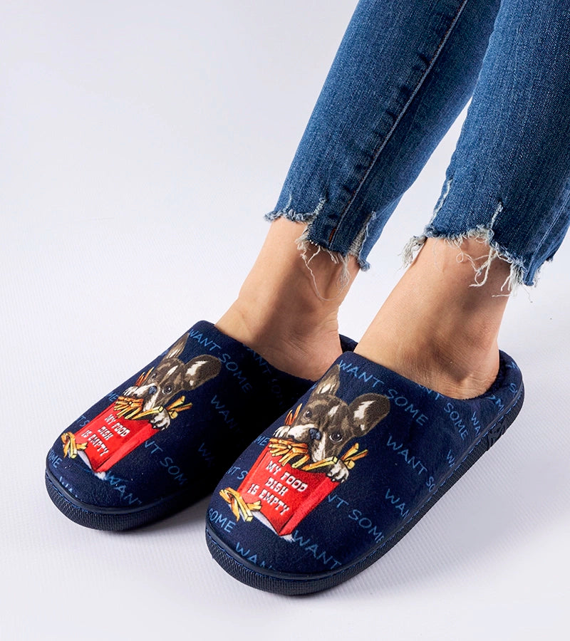 3-Námořnicky modré měkké pantofle Frenchfries-3