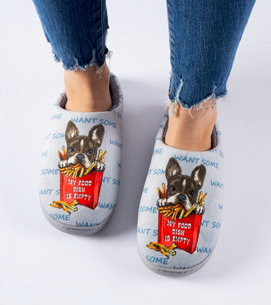 2-Šedé měkké pantofle Frenchfries-2