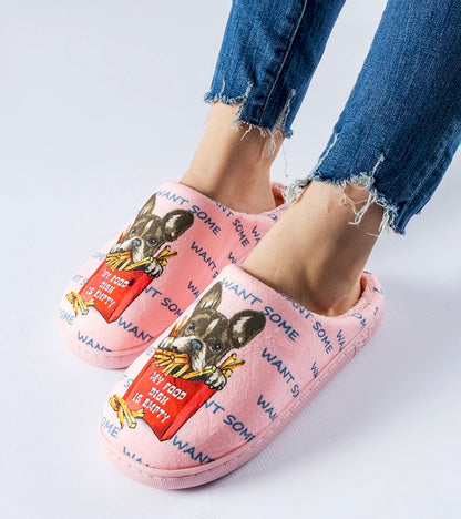 3-Růžové měkké pantofle Frenchfries-3