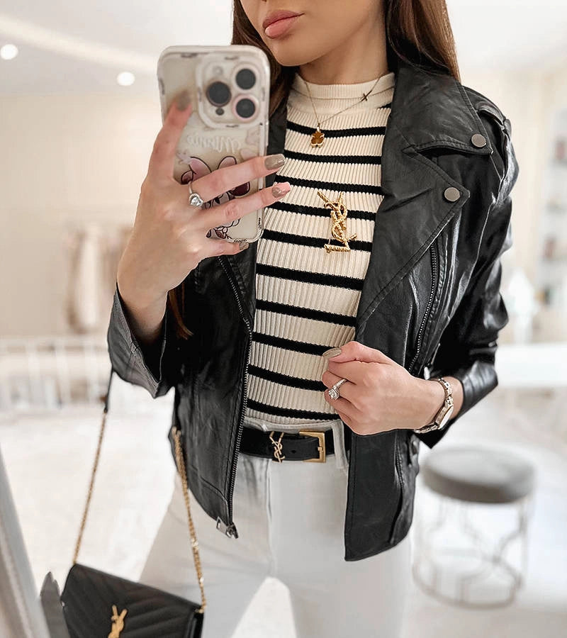 4-Černá ekokůže ramones Tricia-4