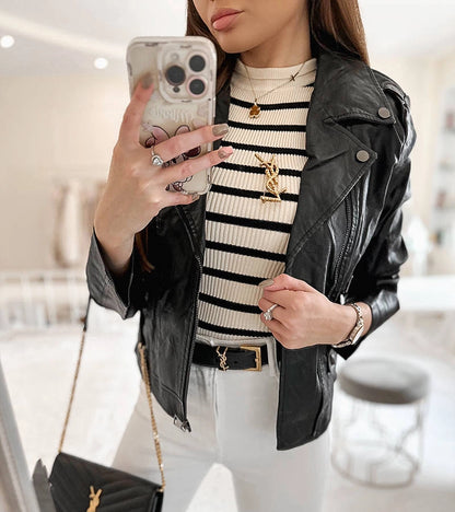 4-Černá ekokůže ramones Tricia-4