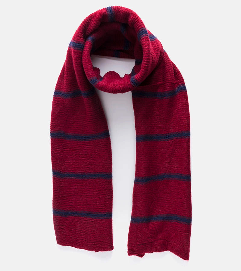 1-Bordó šátek s tmavě modrými pruhy Kari-1