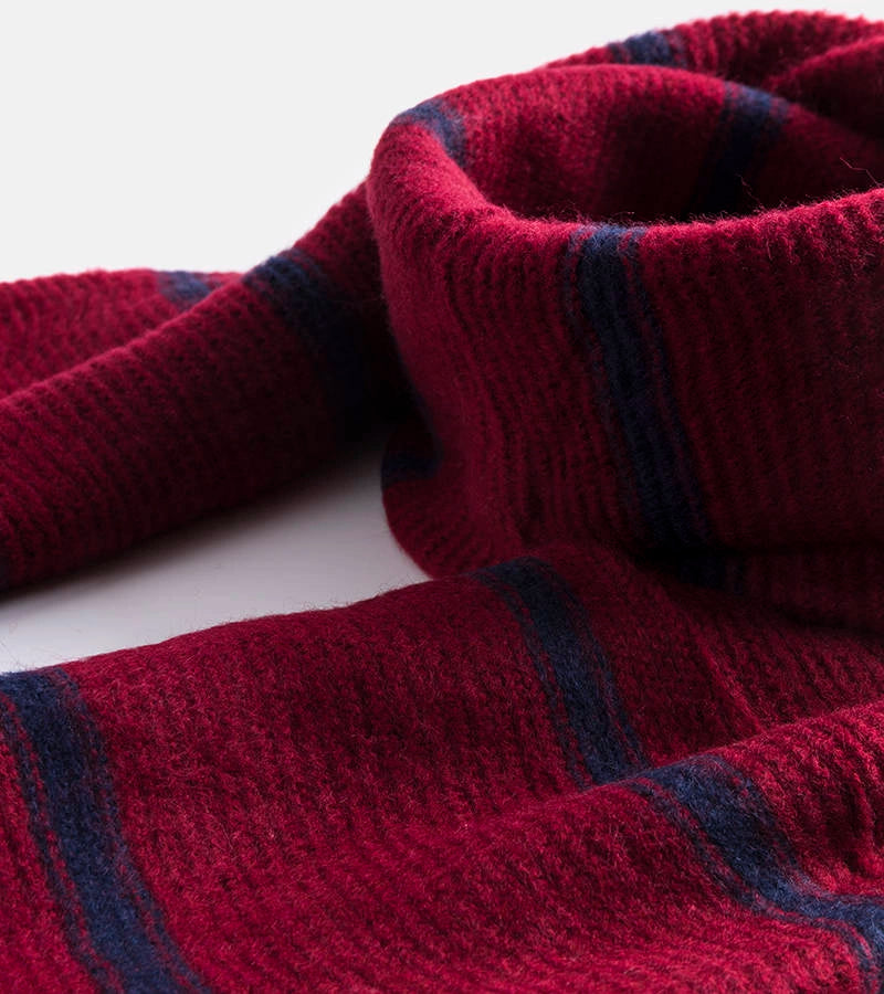 2-Bordó šátek s tmavě modrými pruhy Kari-2