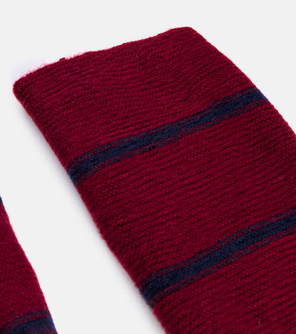 3-Bordó šátek s tmavě modrými pruhy Kari-3