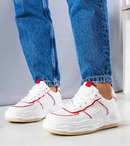 1-Bílé tenisky s červenými vložkami Nettie-1