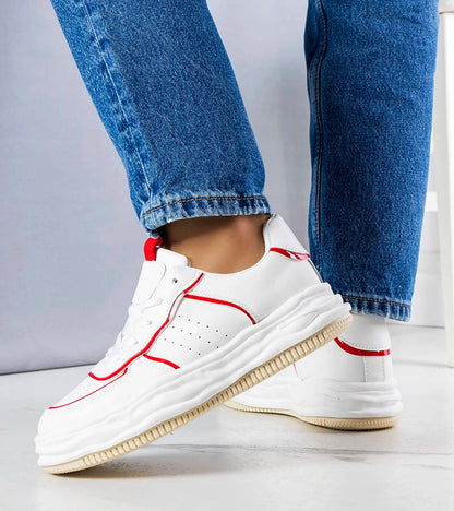 3-Bílé tenisky s červenými vložkami Nettie-3