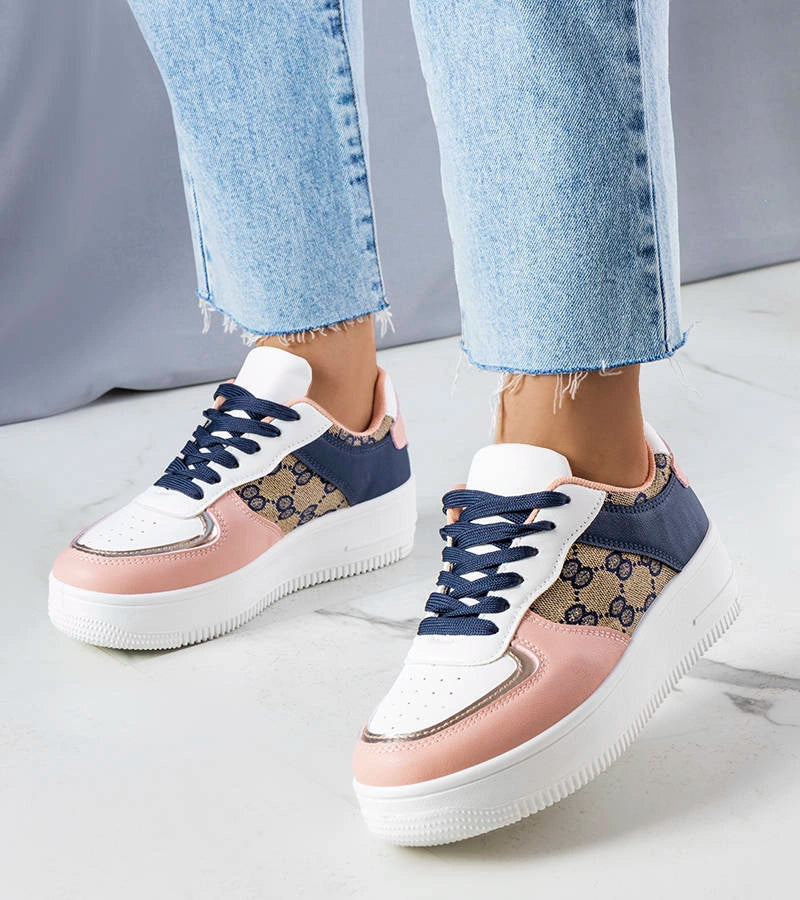 2-Růžové a tmavě modré dámské tenisky Luzia-2