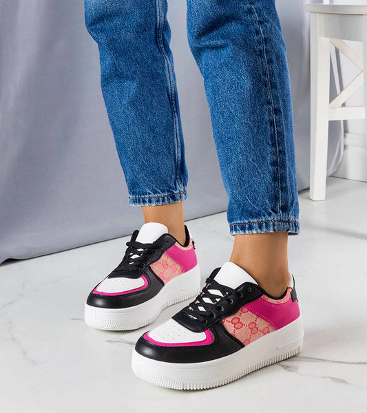 1-Růžovo-černé dámské tenisky Luzia-1