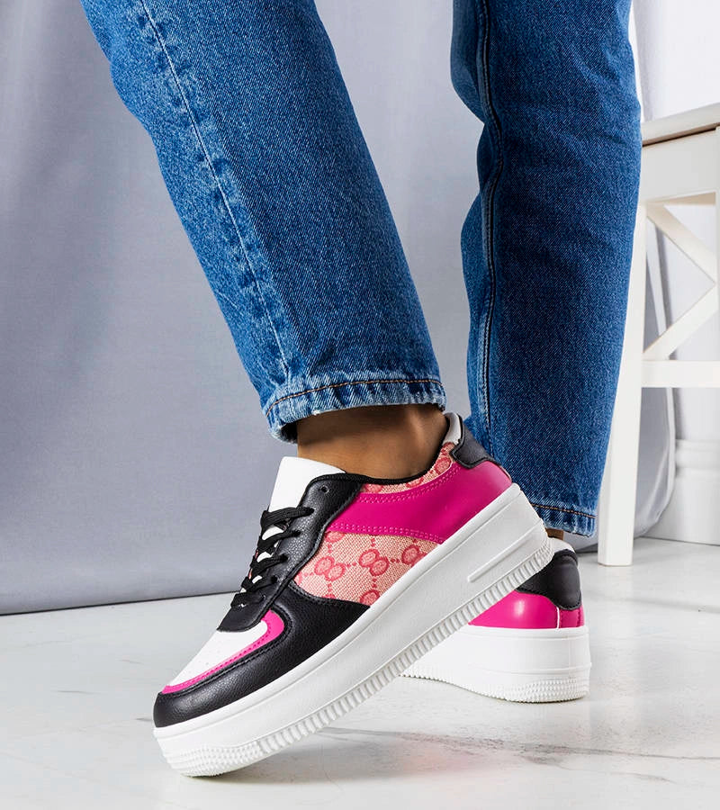 3-Růžovo-černé dámské tenisky Luzia-3