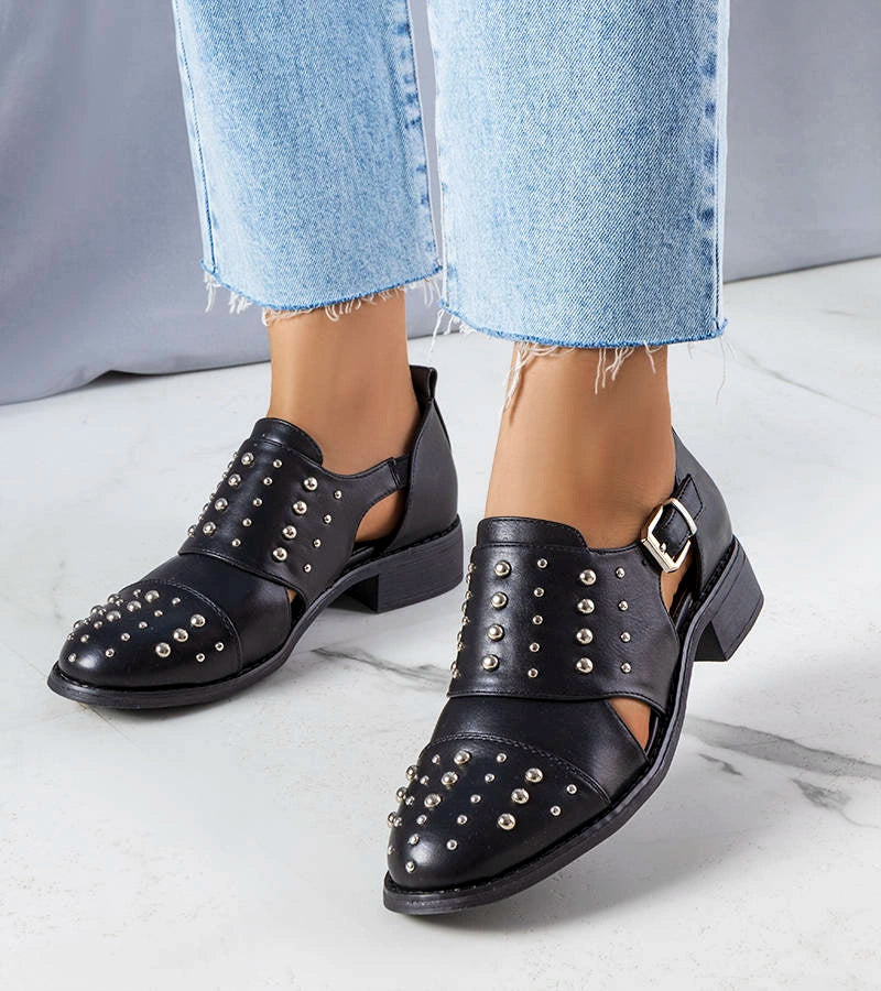 1-Černé polobotky s výřezy Irene-1