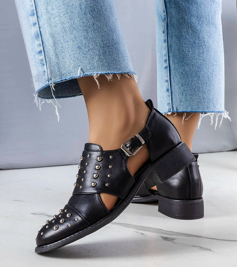 3-Černé polobotky s výřezy Irene-3