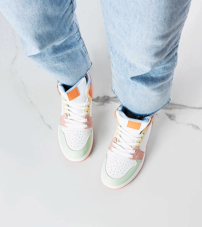 2-Oranžové kotníkové tenisky Kari-2