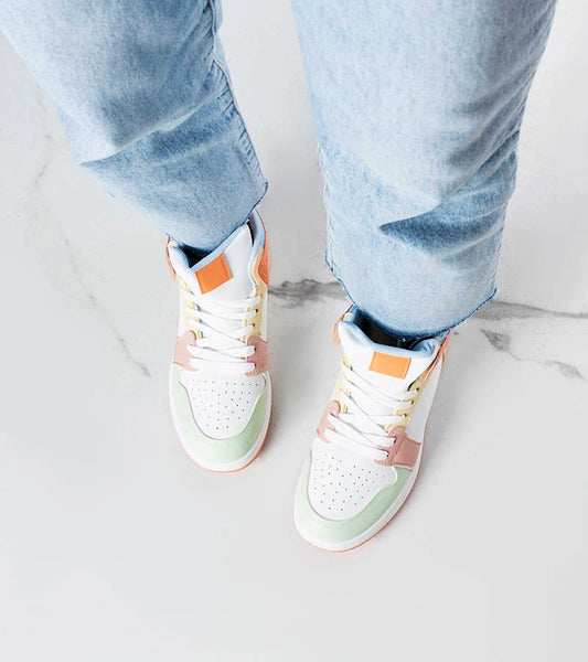 2-Oranžové kotníkové tenisky Kari-2