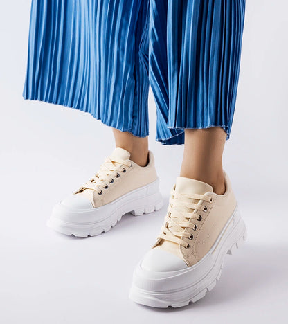 1-Béžové tenisky na vysoké platformě Kari-1