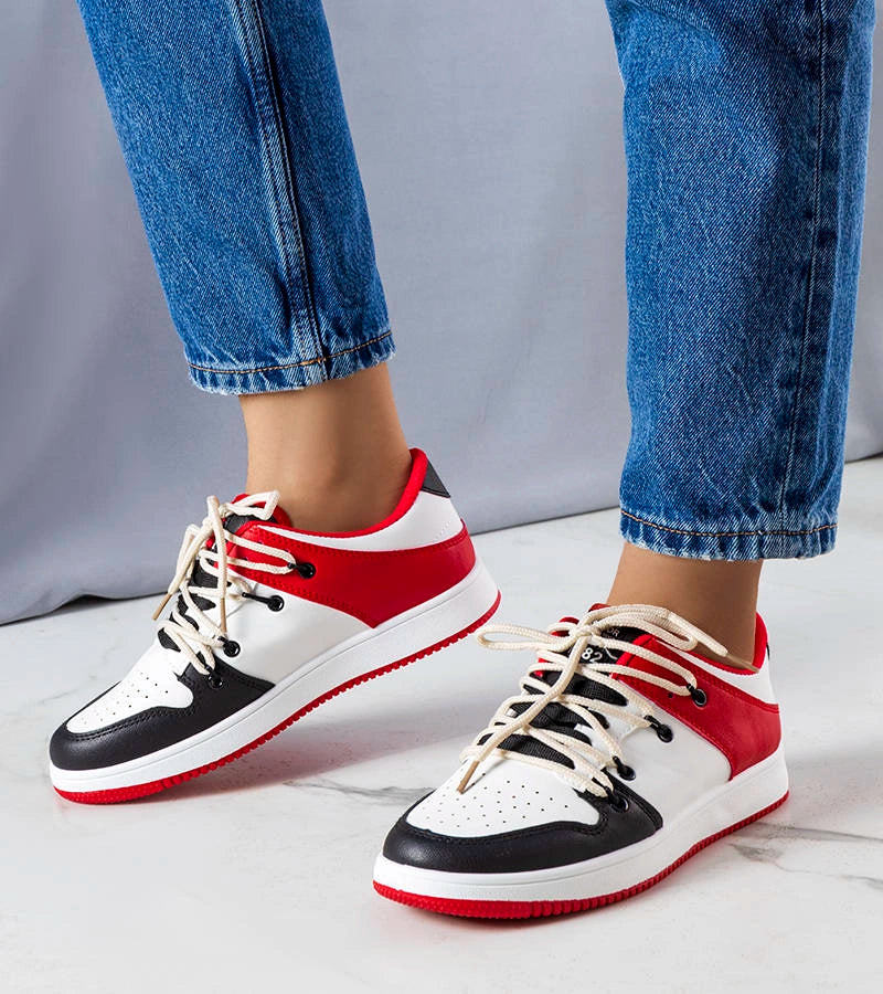 1-Černo-červené retro tenisky Shari-1