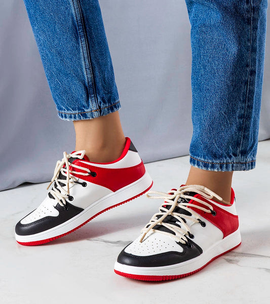 1-Černo-červené retro tenisky Shari-1